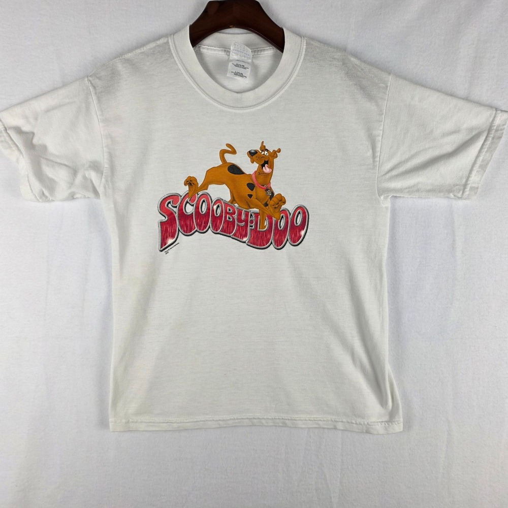 Scooby-Doo Youth Large White Graphic T-Shirt Short Sleeve 2002 Vintage